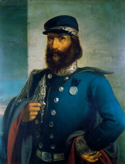 Giuseppe Garibaldi como general del Ejército de Cerdeña de Domenico Induno
