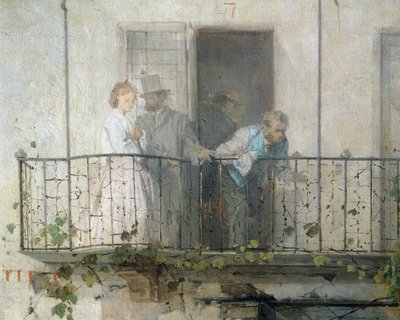 Noticias de la Paz de Villafranca (detalle) de Domenico Induno
