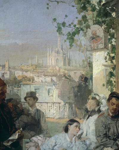 Noticias de la Paz de Villafranca (detalle) de Domenico Induno