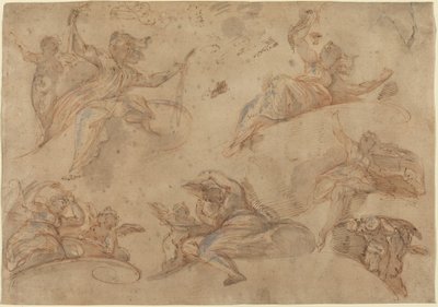 Figuras alegóricas vistas desde abajo de Domenico Maria Canuti