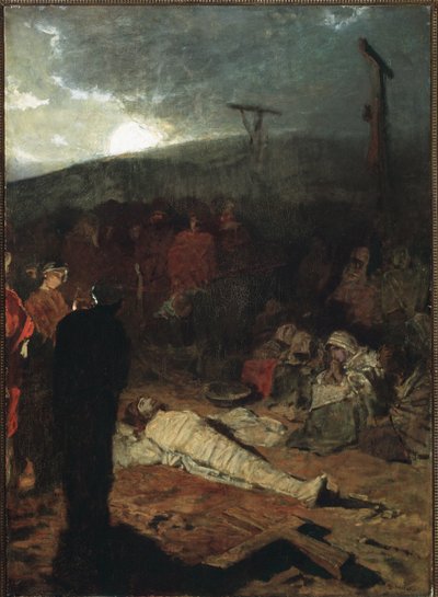 Embalmamiento del cuerpo de Jesucristo después de la crucifixión de Domenico Morelli
