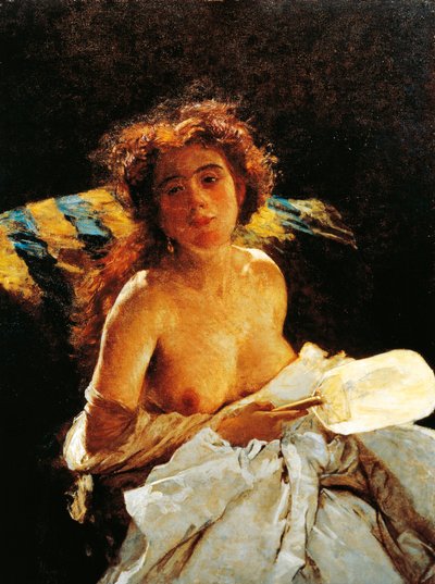 Dama con abanico de Domenico Morelli