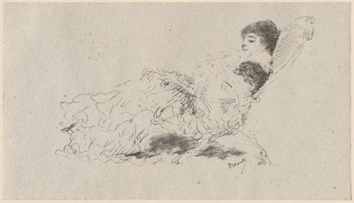 La hija del artista Eleonora reclinada en una chaise-longue de Domenico Morelli