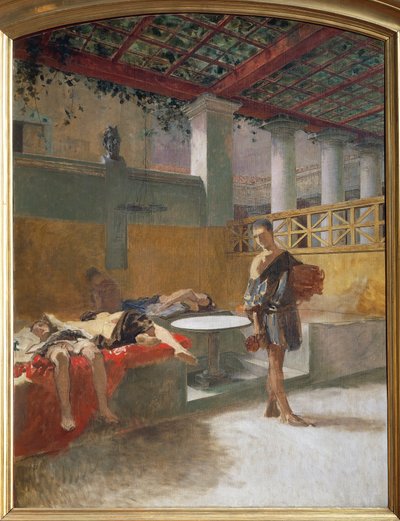 El Triclinium después de la orgía, c.1860 de Domenico Morelli