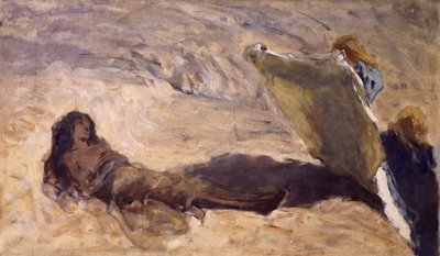 El cuerpo de María de Egipto encontrado por ángeles de Domenico Morelli