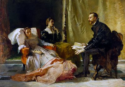 Torquato Tasso (1544-1595) lee Jerusalén liberada a Eleonora d