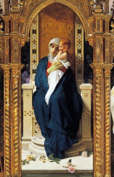 Tríptico de la Madonna de las Rosas, por Domenico Morelli (1823-1901) (detalle) de Domenico Morelli