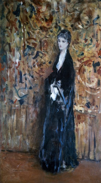 Mujer con arabescos en el fondo de Domenico Morelli