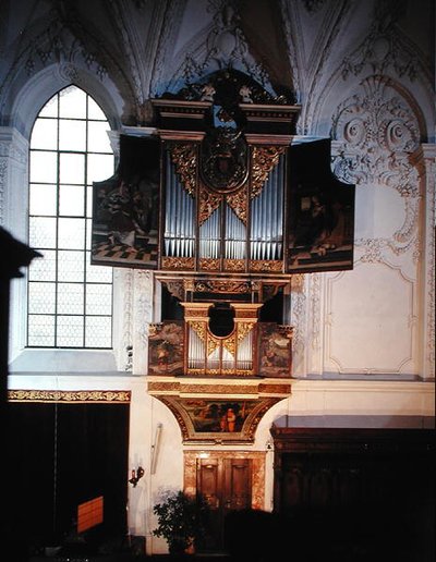 Vista del órgano renacentista de Domenico Pozzo