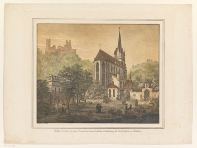 Vista de la iglesia y el castillo de Oberwesel
Colegiata de Nuestra Señora, con el castillo de Schönberg en Oberwesel, a orillas del Rin (título en el objeto) de Domenico Quaglio (II)