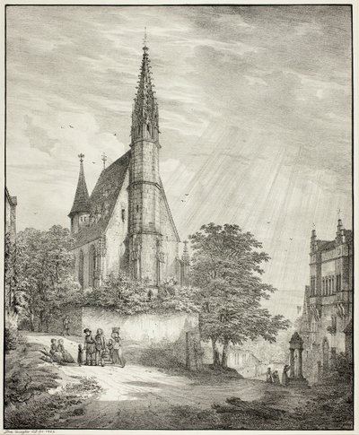 Iglesia de Kiderich en Rheingau de Domenico Quaglio