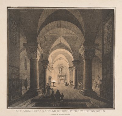 Edificios notables de la Edad Media en Alemania: Capilla de Santa Margarita en el Imperial..., 1819 de Domenico Quaglio