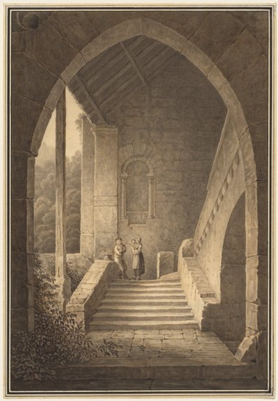 Outer Staircase of a Gothic Ruin de Domenico Quaglio