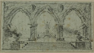 Porche con arcos góticos de Domenico Quaglio