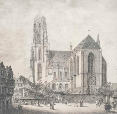 Litho - Frankfurt - Catedral Imperial - Quaglio - 1819 de Domenico Quaglio the Younger