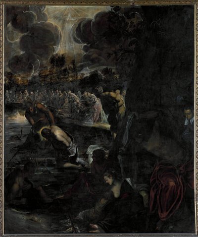 El bautismo de Cristo - Óleo sobre lienzo de Domenico Robusti Tintoretto