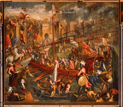La conquista de Constantinopla por los cruzados en 1204 (óleo sobre lienzo) de Domenico Robusti Tintoretto