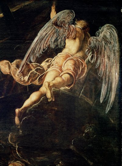 El descenso de Jesucristo al limbo (detalle de un ángel) de Domenico Robusti Tintoretto