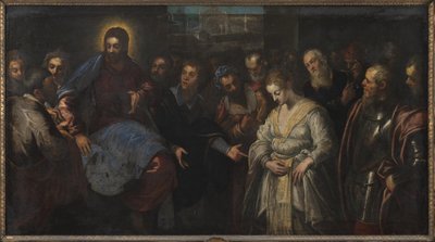 Cristo y la adúltera de Domenico Tintoretto