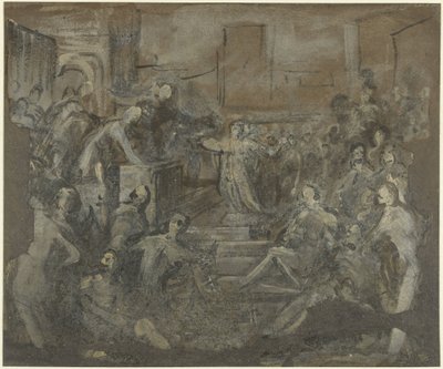 Santa Catalina discutiendo con los escribas de Domenico Tintoretto
