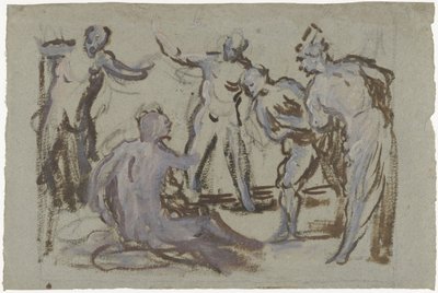 Job en el estercolero, rodeado de sus amigos de Domenico Tintoretto
