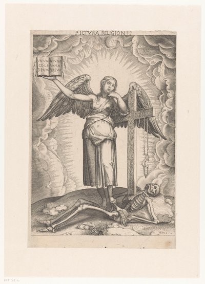 Alegoría de la Fe Pictura religionis (título sobre el objeto) de Domenico Vito