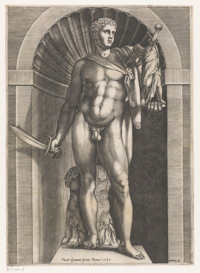 Escultura de un guerrero Speculum Romanae Magnificentiae (título de la serie) de Domenico Vito