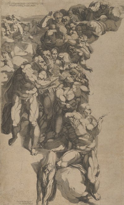 Grupo del Juicio Final, San Bartolomé, San Pedro y otros Apóstoles, siglo XVI de Domenico del Barbiere