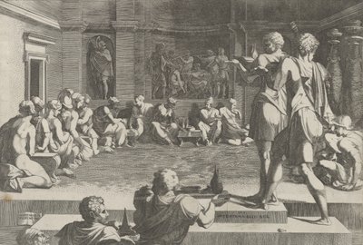 El Banquete de Alejandro, 1540-50 de Domenico del Barbiere