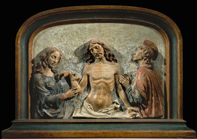El Cristo muerto adorado por San Juan Evangelista y Santa María Magdalena ... de Domenico di (15th century) Paris