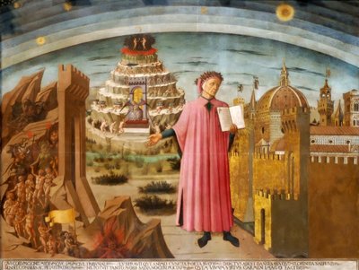 Dante y la Divina Comedia La Comedia Iluminando Florencia, 1464-1465 de Domenico di Michelino