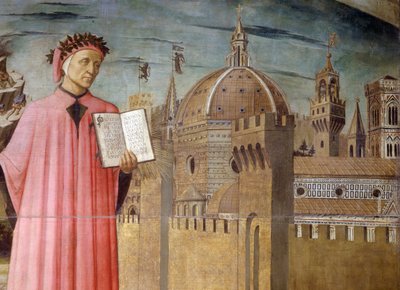 Retrato de Dante Alighieri, Florencia y la alegoría de la Divina Comedia de Domenico di Michelino