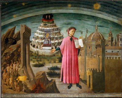 Retrato de Dante sosteniendo la Divina Comedia de Domenico di Michelino