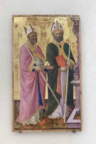 Santos Nicolás y Justo, parte del retablo de Domenico di Michelino