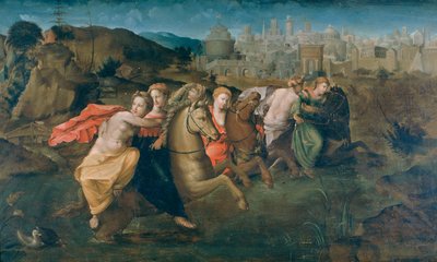Escape de Clelia y las vírgenes romanas del campamento de Porsenna de Domenico di Pace Beccafumi  