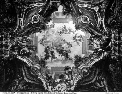 Alegoría del otoño, en la bóveda de la Sala de Otoño de Domenico the Elder Piola