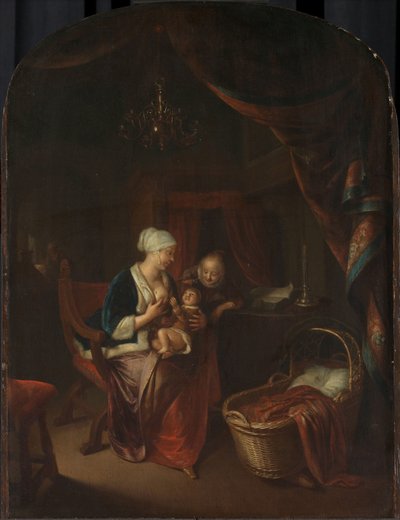 Una madre dando el pecho a su hijo de Domenicus van Tol