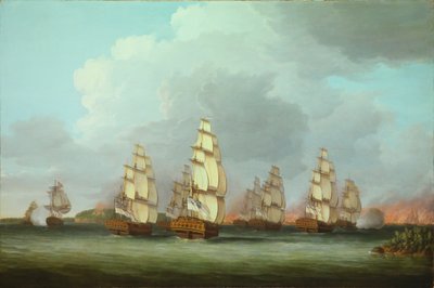 Destrucción de la flota americana en la bahía de Penobscot de Dominic Serres