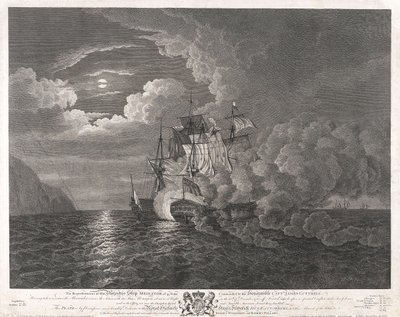 HMS "Mediator" el 12 de diciembre de 1782 frente a Ferrol de Dominic Serres