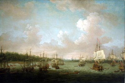 Guerra de los Siete Años (1756-1763): Captura de La Habana (Cuba) 1762, desembarco de los cañones y reservas el 30 de junio, tras la entrada de España en el conflicto en 1761, el gobierno británico concentró sus ofensivas marítimas contra las posesiones es de Dominic Serres