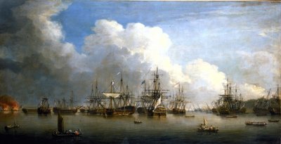 Guerra de los Siete Años (1756-1763): La captura de la flota española en La Habana (Cuba), agosto y septiembre de 1762. Óleo sobre lienzo, mediados del siglo XVIII, de Dominic Serres (1722-1793). de Dominic Serres