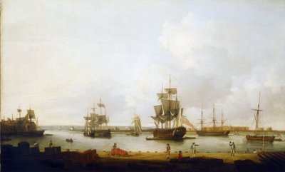 Buques de guerra frente al muelle de cañones de Portsmouth (Inglaterra) de Dominic Serres
