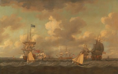 Barcos ingleses fondean con viento fresco de Dominic Serres RA