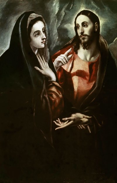 Cristo despidiéndose de su madre, ca. 1600 de Dominico El Greco