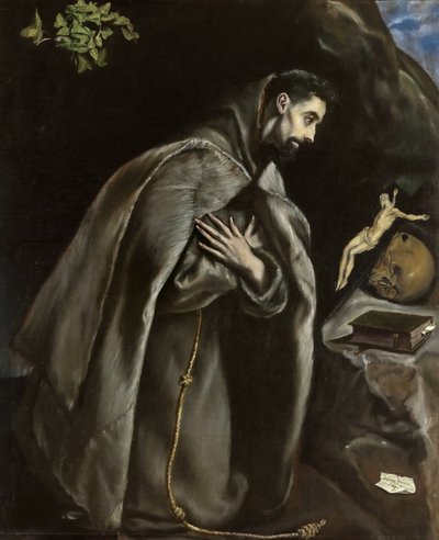San Francisco rezando, ca 1585 de Dominico El Greco