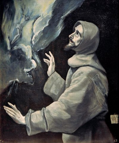 San Francisco recibiendo los estigmas, ca. 1585-1590 de Dominico El Greco