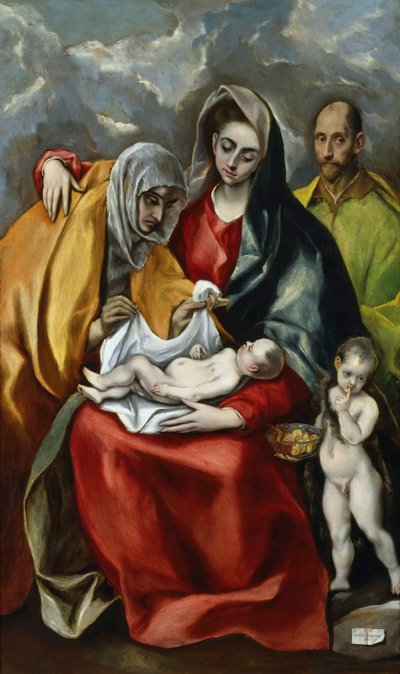 La Sagrada Familia con el joven Juan el Bautista, ca. 1585 de Dominico El Greco