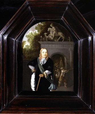Retrato del Capitán Jacobus Van Der Burgh frente a la Puerta Doeler, Leiden de Dominicus van Tol