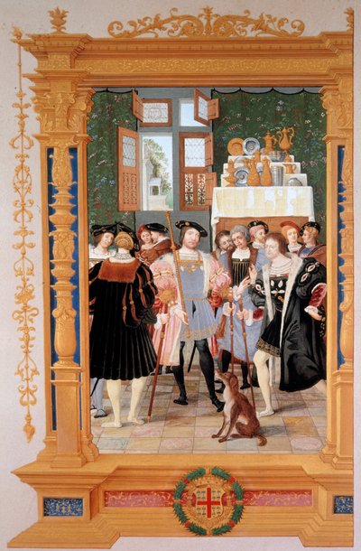 Etienne Leblanc (1490-1565) presenta a Anne de Montmorency (1493-1567) su traducción del discurso de Cicerón (1531) de Dominique Henri Guifard