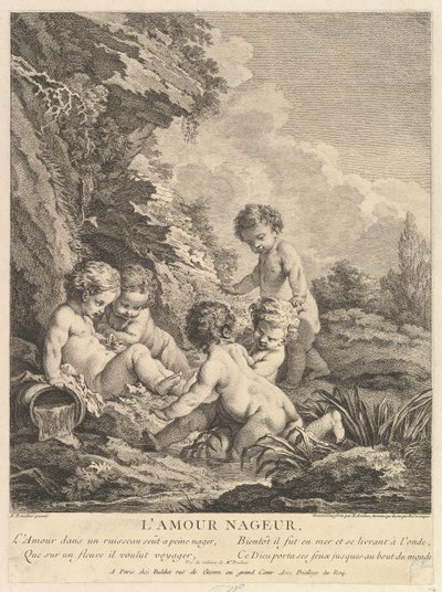 Niño nadando, ca. 1741 de Dominique Sornique